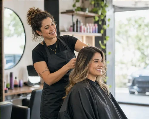 Atendimento em salão de beleza